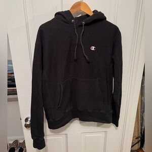Champion Men’s Black Reverse Weave Hoodie Sweatshirt size Medium